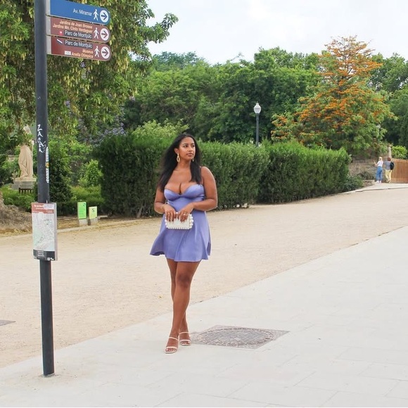 OhPolly Empire Waistline Mini Dress in Periwinkle - Picture 4 of 4